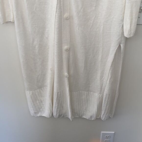 360 Long Cardigan linen Italian Yarn Sweater M - Picture 3 of 9